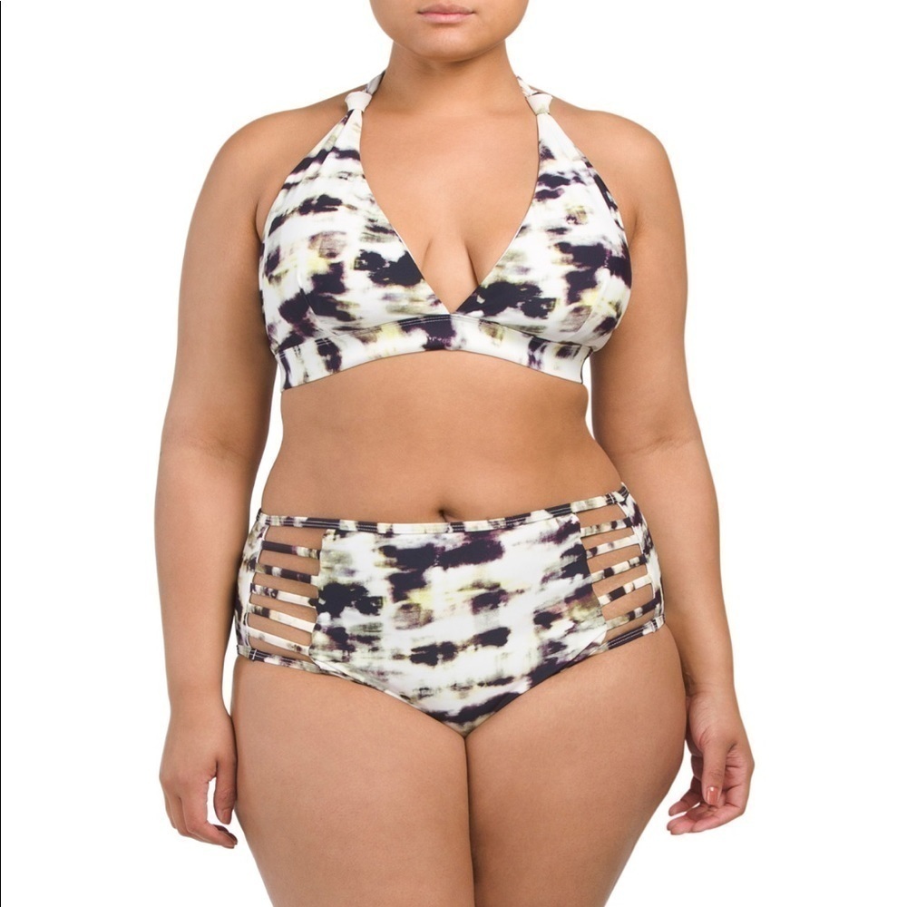 Rachel Roy marble tie dye 2 pc. swimsuit  24 W